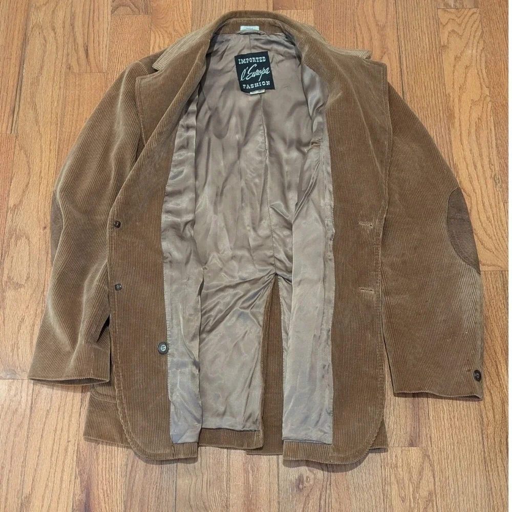 Vintage Corduroy Heritage Blazer Suede Elbow Brown Sport Coat 40 L Ivy Preppy